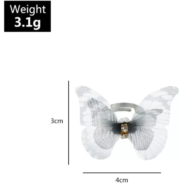 Dtja CZ Chiffon Butterfly Statement Ring for Women Girls Silver Tone Expandanble Adjustable Blue Wings Open Wrap Rings Comfort Fit Vintage Wedding Engagement Valentine Party JewelryDtja CZ Chiffon Butterfly Statement Ring for Women Girls Silver Tone Expandanble Adjustable Blue Wings Open Wrap Rings Comfort Fit Vintage Wedding Engagement Valentine Party Jewelry