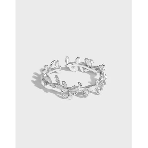 Dtja Curved Leaf Branch 925 Sterling Silver Open Band Promise Ring for Women Girls Adjustable Expandable Olive Leaves Statement Knuckle Finger Rings Comfort Fit Delicate Fashion Jewelry Birthday GiftDtja Curved Leaf Branch 925 Sterling Silver Open Band Promise Ring for Women Girls Adjustable Expandable Olive Leaves Statement Knuckle Finger Rings Comfort Fit Delicate Fashion Jewelry Birthday Gift