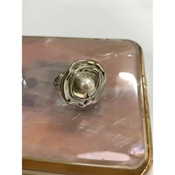 Dtja Fashion Shell Pearl Statement Ring for Women Girls Silver Plated Round Flower Shape Expandable Adjustable Open Wrap Finger Rings Comfort Fit Unique Birthday Valentine Y2K Party JewelryDtja Fashion Shell Pearl Statement Ring for Women Girls Silver Plated Round Flower Shape Expandable Adjustable Open Wrap Finger Rings Comfort Fit Unique Birthday Valentine Y2K Party Jewelry
