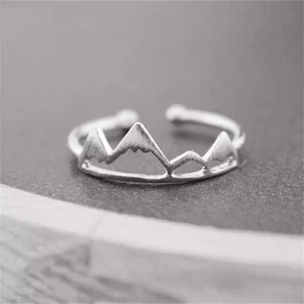 Dtja Minimalist Mountain 925 Sterling Silver Statement Ring for Women Girls Brushed Adjustable Open Band Wrap Comfort Fit Snow Mountains Jewelry Gift for Natural Scenery LoverDtja Minimalist Mountain 925 Sterling Silver Statement Ring for Women Girls Brushed Adjustable Open Band Wrap Comfort Fit Snow Mountains Jewelry Gift for Natural Scenery Lover