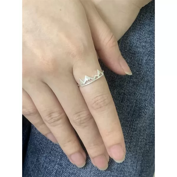 Dtja Minimalist Mountain 925 Sterling Silver Statement Ring for Women Girls Brushed Adjustable Open Band Wrap Comfort Fit Snow Mountains Jewelry Gift for Natural Scenery LoverDtja Minimalist Mountain 925 Sterling Silver Statement Ring for Women Girls Brushed Adjustable Open Band Wrap Comfort Fit Snow Mountains Jewelry Gift for Natural Scenery Lover