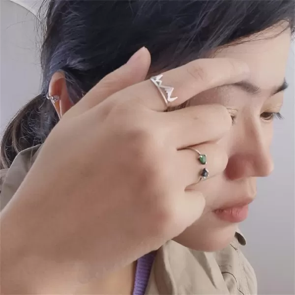 Dtja Minimalist Mountain 925 Sterling Silver Statement Ring for Women Girls Brushed Adjustable Open Band Wrap Comfort Fit Snow Mountains Jewelry Gift for Natural Scenery LoverDtja Minimalist Mountain 925 Sterling Silver Statement Ring for Women Girls Brushed Adjustable Open Band Wrap Comfort Fit Snow Mountains Jewelry Gift for Natural Scenery Lover