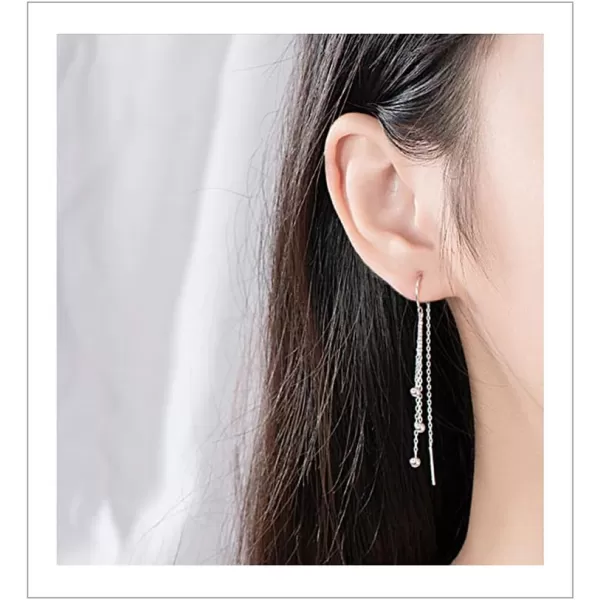 Exquisite Long Threader Dangle Earrings for Women Girls 18K White Gold Plated Polished Ball Bead Bar Tassel Chain Drop Dangling Curved Stud Earrings Hypoallergenic Pierced Ear Fashion Delicate JewelryExquisite Long Threader Dangle Earrings for Women Girls 18K White Gold Plated Polished Ball Bead Bar Tassel Chain Drop Dangling Curved Stud Earrings Hypoallergenic Pierced Ear Fashion Delicate Jewelry