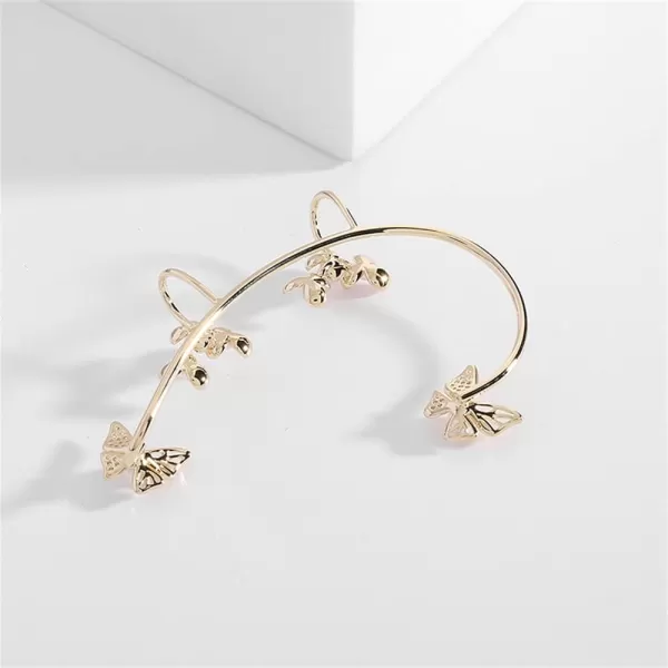 Flower Butterfly Cuff Earring for Women Girls Gold Plated Hypoallergenic Non Piercing Ear Clip Jewelry Gift Wedding Birthday 1 PCFlower Butterfly Cuff Earring for Women Girls Gold Plated Hypoallergenic Non Piercing Ear Clip Jewelry Gift Wedding Birthday 1 PC