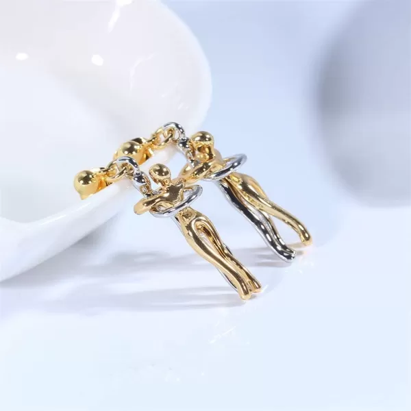 Love Hug Dangle Drop Earrings for Women Girls TwoToned Charms Couple Hug Dangling Ball Bead Stud Statement Earrings Fashion Personalized Jewelry Birthday Valentines Gifts for HerSilver Gold