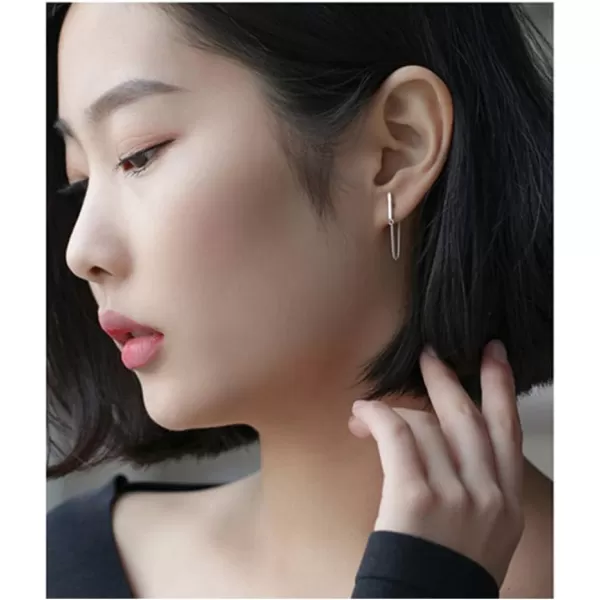 Minimalist Bar Short Dangle Earrings with Chain Drop 925 Sterling Silver Personalized Studs for Women Men Girls Hypoallergenic Fashion JewelryMinimalist Bar Short Dangle Earrings with Chain Drop 925 Sterling Silver Personalized Studs for Women Men Girls Hypoallergenic Fashion Jewelry