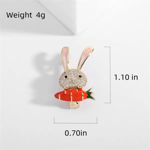 Rhinestone Rabbit Brooch Pin for Women Girls Gold Plated Fashion Animal Enamel Radish Carrot Brooches Lapel Dainty Small Cute Dress Accessories Jewelry for Hat Bag Suit Tie Birthday ChristmasRhinestone Rabbit Brooch Pin for Women Girls Gold Plated Fashion Animal Enamel Radish Carrot Brooches Lapel Dainty Small Cute Dress Accessories Jewelry for Hat Bag Suit Tie Birthday Christmas