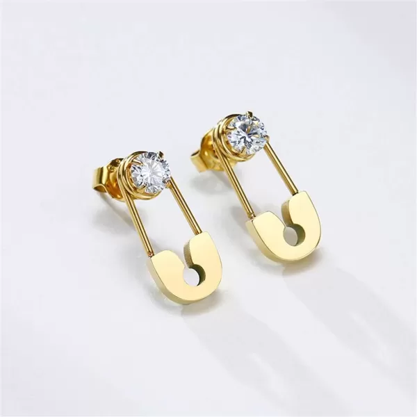 Stainless Steel Safety Pin Dangle Hoop Small Cubic Zirconia Stud Earrings for Women Girls Men Dainty CZ Geometric Studs Cartilage Tragus Post Hypoallergenic Fashion Personalized Punk Jewelry GoldStainless Steel Safety Pin Dangle Hoop Small Cubic Zirconia Stud Earrings for Women Girls Men Dainty CZ Geometric Studs Cartilage Tragus Post Hypoallergenic Fashion Personalized Punk Jewelry Gold