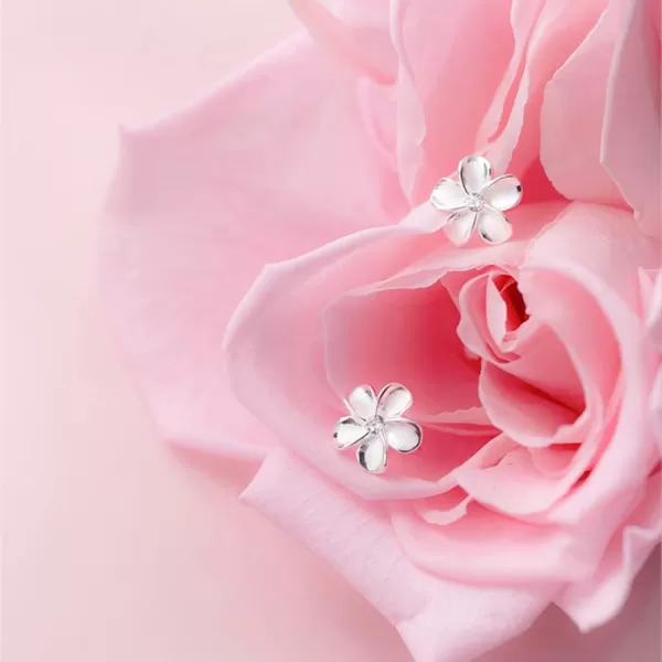 Tiny Flower Stud Earrings Sterling Silver Cubic Zirconia for Women Girls Hypoallergenic 20g Piercing Ear Cartilage Studs Tragus Post Pin Birthday Mothers Day Wedding Jewelry Dainty Gifts10mm