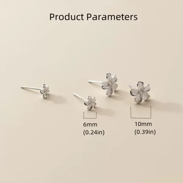 Tiny Flower Stud Earrings Sterling Silver Cubic Zirconia for Women Girls Hypoallergenic 20g Piercing Ear Cartilage Studs Tragus Post Pin Birthday Mothers Day Wedding Jewelry Dainty Gifts6mm