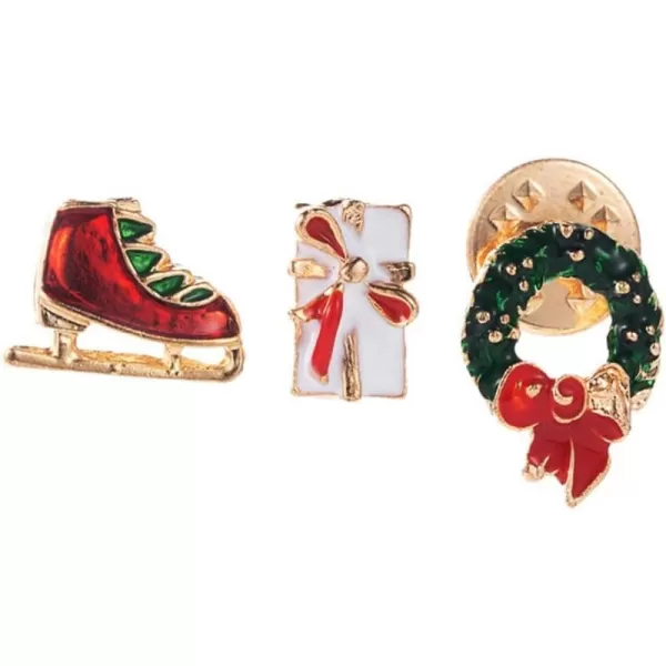 3pcs Cute Christmas Brooches for Women Girls Best Friends Fashion Colorful Enameled Red Skates Flower Wreath Lapel Pins Dress Suit Scarft Accessories Badge Souvenir Gifts for Xmas Party3pcs Cute Christmas Brooches for Women Girls Best Friends Fashion Colorful Enameled Red Skates Flower Wreath Lapel Pins Dress Suit Scarft Accessories Badge Souvenir Gifts for Xmas Party