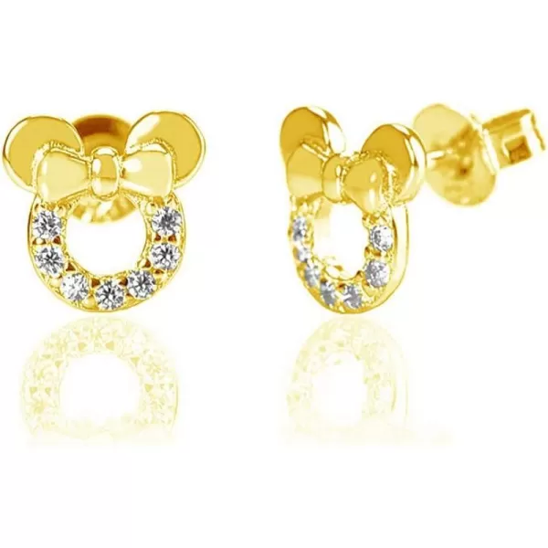 925 Sterling Silver CZ Mouse Stud Earrings for Girls Women Cubic Zirconia Tiny Cute Mice Stud Post Pin Earring Hypoallergenic for Sensitive Ear Dainty Jewelry Giftsgold plated
