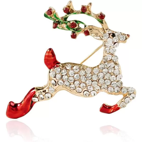 CZ Deer Brooches for Women Girls Fashion Red Ruby Rhinestone Crystal Brooch Pin Corsage for Crafts Bouquets Dainty Cute Animal Lapel Pins Dress Asscessories Jewelry Winter Party Christmas GiftsCZ Deer Brooches for Women Girls Fashion Red Ruby Rhinestone Crystal Brooch Pin Corsage for Crafts Bouquets Dainty Cute Animal Lapel Pins Dress Asscessories Jewelry Winter Party Christmas Gifts