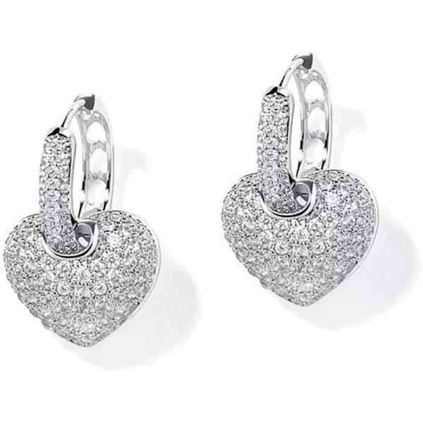 CZ Love Heart Dangle Huggie Hoops Earrings for Women Girls with Charms 925 Sterling Silver Post Pin Cartilage Cute Pave Zirconia Dainty Fashion Jewelry Birthday Christmas Wedding GiftsCZ Love Heart Dangle Huggie Hoops Earrings for Women Girls with Charms 925 Sterling Silver Post Pin Cartilage Cute Pave Zirconia Dainty Fashion Jewelry Birthday Christmas Wedding Gifts