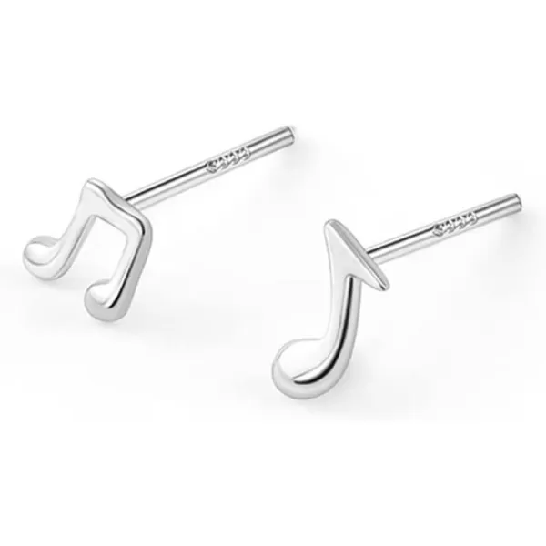 Cute Music Note Small Stud Earrings for Women Girls 925 Sterling Silver Hypoallergenic Minimalist Asymmetrical Treble Clef Studs Cartilage Tragus Post Dainty Birthday Holiday Jewelry GiftsCute Music Note Small Stud Earrings for Women Girls 925 Sterling Silver Hypoallergenic Minimalist Asymmetrical Treble Clef Studs Cartilage Tragus Post Dainty Birthday Holiday Jewelry Gifts