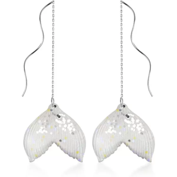Dainty Ocean Mermaid Tail Threader Dangle Earrings for Women Girls 925 Sterling Silver Acrylic Sequins Fishtail Long Curved Line Wave Wire Drop Dangling Stud Earring Retro Birthday Cosplay Party Y2K JewelryDainty Ocean Mermaid Tail Threader Dangle Earrings for Women Girls 925 Sterling Silver Acrylic Sequins Fishtail Long Curved Line Wave Wire Drop Dangling Stud Earring Retro Birthday Cosplay Party Y2K Jewelry