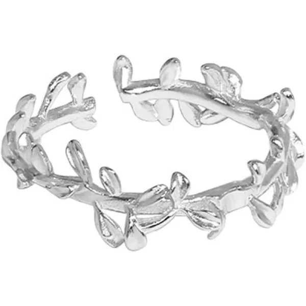 Dtja Curved Leaf Branch 925 Sterling Silver Open Band Promise Ring for Women Girls Adjustable Expandable Olive Leaves Statement Knuckle Finger Rings Comfort Fit Delicate Fashion Jewelry Birthday GiftDtja Curved Leaf Branch 925 Sterling Silver Open Band Promise Ring for Women Girls Adjustable Expandable Olive Leaves Statement Knuckle Finger Rings Comfort Fit Delicate Fashion Jewelry Birthday Gift