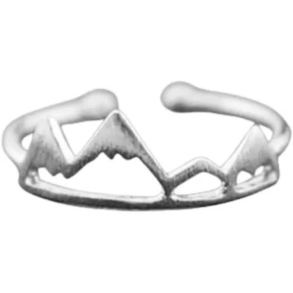 Dtja Minimalist Mountain 925 Sterling Silver Statement Ring for Women Girls Brushed Adjustable Open Band Wrap Comfort Fit Snow Mountains Jewelry Gift for Natural Scenery LoverDtja Minimalist Mountain 925 Sterling Silver Statement Ring for Women Girls Brushed Adjustable Open Band Wrap Comfort Fit Snow Mountains Jewelry Gift for Natural Scenery Lover