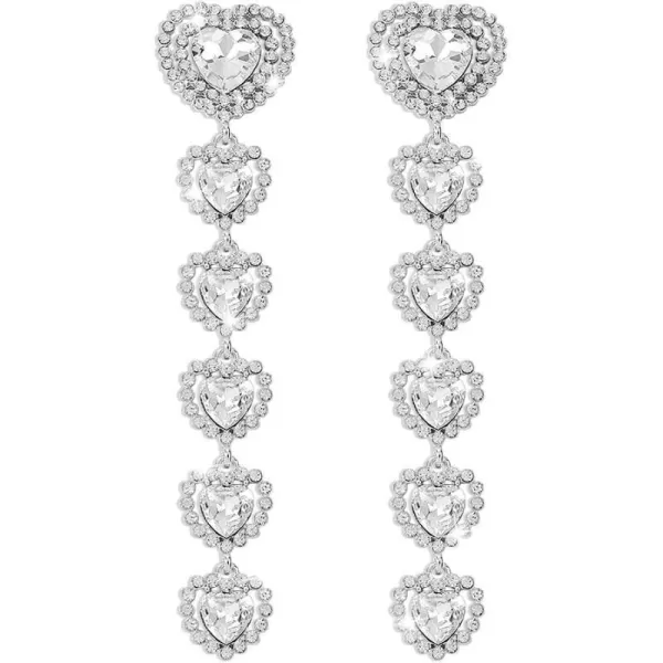 Long Crystal Heart Statement Drop Dangle Earrings for Women Girls Exaggerated Big Cubic Zirconia Halo Love Fringe Dangling Stud Fashion Birthday Christmas Party JewelryLong Crystal Heart Statement Drop Dangle Earrings for Women Girls Exaggerated Big Cubic Zirconia Halo Love Fringe Dangling Stud Fashion Birthday Christmas Party Jewelry