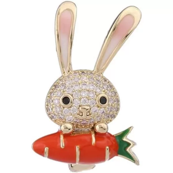 Rhinestone Rabbit Brooch Pin for Women Girls Gold Plated Fashion Animal Enamel Radish Carrot Brooches Lapel Dainty Small Cute Dress Accessories Jewelry for Hat Bag Suit Tie Birthday ChristmasRhinestone Rabbit Brooch Pin for Women Girls Gold Plated Fashion Animal Enamel Radish Carrot Brooches Lapel Dainty Small Cute Dress Accessories Jewelry for Hat Bag Suit Tie Birthday Christmas