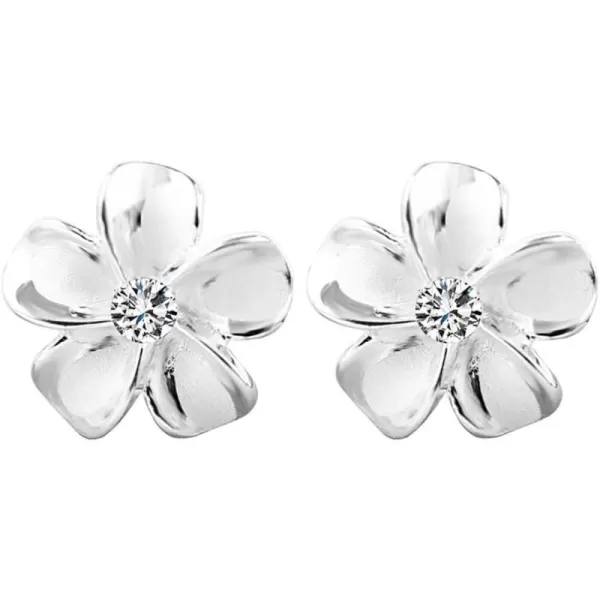 Tiny Flower Stud Earrings Sterling Silver Cubic Zirconia for Women Girls Hypoallergenic 20g Piercing Ear Cartilage Studs Tragus Post Pin Birthday Mothers Day Wedding Jewelry Dainty Gifts10mm