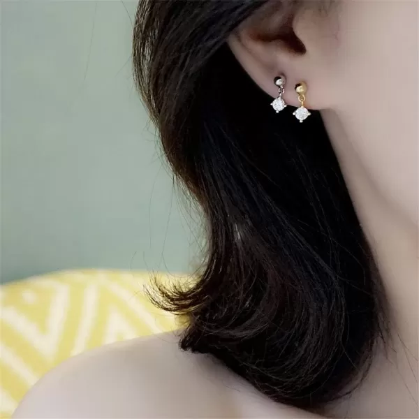 20G Small Ball Bead Barbell Dangle Stud Earrings for Women Girls S925 Sterling Silver Cartilage Cute Tiny Helix Ear Lobe Piercing Screw Tragus Hypoallergenic Fashion JewelryCZ Crystal Drop