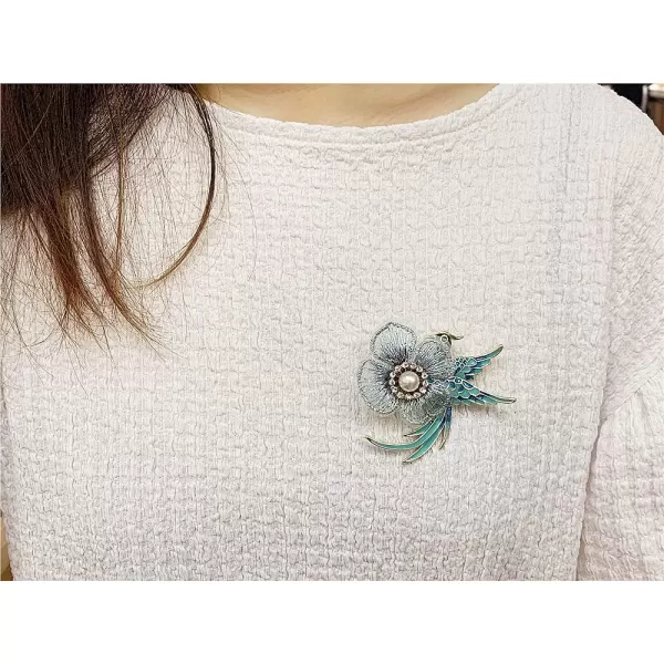 Blue Enamel Phoenix Bird Brooch for Women Girls Gold Plated Fashion Shell Pearl Flower Resurrection Reborn Statement Brooches Pin Elegant Exquisite Wedding Birthday Anniversary Jewelry GiftBlue Enamel Phoenix Bird Brooch for Women Girls Gold Plated Fashion Shell Pearl Flower Resurrection Reborn Statement Brooches Pin Elegant Exquisite Wedding Birthday Anniversary Jewelry Gift