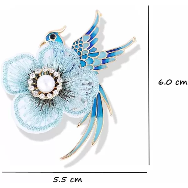 Blue Enamel Phoenix Bird Brooch for Women Girls Gold Plated Fashion Shell Pearl Flower Resurrection Reborn Statement Brooches Pin Elegant Exquisite Wedding Birthday Anniversary Jewelry GiftBlue Enamel Phoenix Bird Brooch for Women Girls Gold Plated Fashion Shell Pearl Flower Resurrection Reborn Statement Brooches Pin Elegant Exquisite Wedding Birthday Anniversary Jewelry Gift
