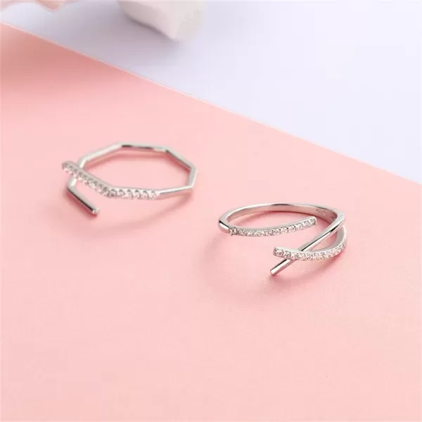 CZ Crossover Engagement Ring for Women Girls Cubic Zirconia Layered Geometrical Statement Adjustable Expandable Open Wrap Finger Rings Comfort Fit Fashion Simple Wedding Birthday Party Jewelry GiftCZ Crossover Engagement Ring for Women Girls Cubic Zirconia Layered Geometrical Statement Adjustable Expandable Open Wrap Finger Rings Comfort Fit Fashion Simple Wedding Birthday Party Jewelry Gift