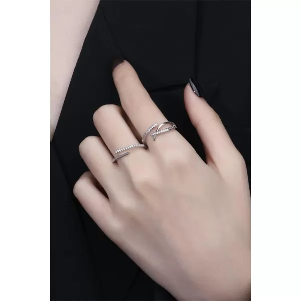 CZ Crossover Engagement Ring for Women Girls Cubic Zirconia Layered Geometrical Statement Adjustable Expandable Open Wrap Finger Rings Comfort Fit Fashion Simple Wedding Birthday Party Jewelry GiftCZ Crossover Engagement Ring for Women Girls Cubic Zirconia Layered Geometrical Statement Adjustable Expandable Open Wrap Finger Rings Comfort Fit Fashion Simple Wedding Birthday Party Jewelry Gift