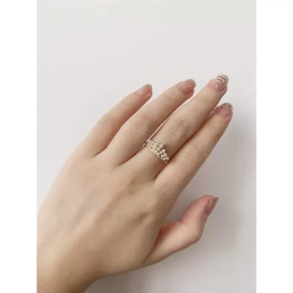 Dtja Pearl Crown S925 Sterling Silver Ring for Women Girls CZ Crystal Imitation White Pearls Expandable Open Finger Rings Adjustable Fashion Jewelry Christmas Valentine BFF Gifts 14 Gold PlatedDtja Pearl Crown S925 Sterling Silver Ring for Women Girls CZ Crystal Imitation White Pearls Expandable Open Finger Rings Adjustable Fashion Jewelry Christmas Valentine BFF Gifts 14 Gold Plated