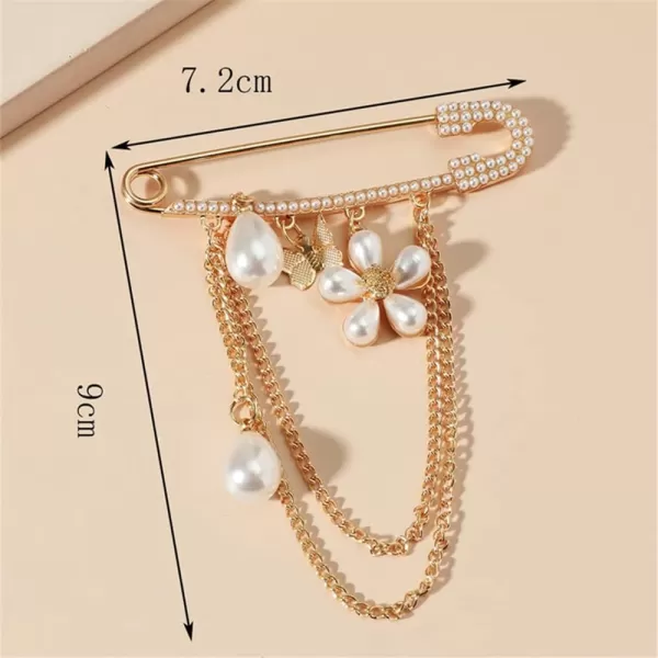 Elegant Shell Pearl Flower Butterfly Brooch Pin for Women Girls Gold Tone Vintage Teardrop Shaped Imitation Pearls Tassel Chain Drop Dangle Lapel Pins Sweater Shawl Dress Accessories Birthday Wedding Christmas Jewelry GiftElegant Shell Pearl Flower Butterfly Brooch Pin for Women Girls Gold Tone Vintage Teardrop Shaped Imitation Pearls Tassel Chain Drop Dangle Lapel Pins Sweater Shawl Dress Accessories Birthday Wedding Christmas Jewelry Gift