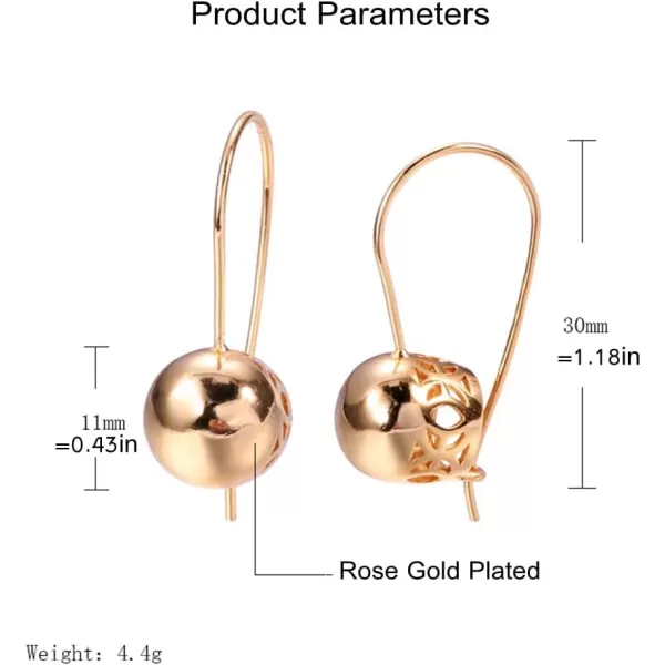 Hollow Ball Dangle Hoop Earrings for Women Girls Rose Gold Hypoallergenic Geometric Round Drop Lever Back Hook Stud Vintage Boho Style Birthday Wedding Retro Party Jewelry GiftsHollow Ball Dangle Hoop Earrings for Women Girls Rose Gold Hypoallergenic Geometric Round Drop Lever Back Hook Stud Vintage Boho Style Birthday Wedding Retro Party Jewelry Gifts