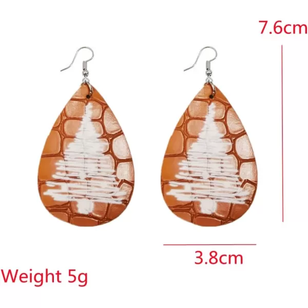 Leather Teardrop Christmas Tree Earrings for Women Girls Multiple Lightweight Big Statement Dangle Drop Hook Stud Nickle Free Jewelry Gifts Christmas New Year HolidayWhite Trees