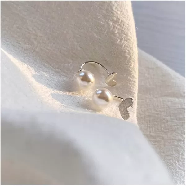 Love Heart Half Huggie Hoop Ear Jacket Cuff Stud Earrings for Women Girls 925 Sterling Silver Fashion Cartilage Faux Pearl Drop Dangling Curved Studs Nickel Free Wedding Brithday Christmas GiftsLove Heart Half Huggie Hoop Ear Jacket Cuff Stud Earrings for Women Girls 925 Sterling Silver Fashion Cartilage Faux Pearl Drop Dangling Curved Studs Nickel Free Wedding Brithday Christmas Gifts