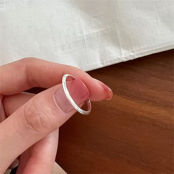 Minimalist 925 Sterling Silver Adjustable Open Band Ring for Women Girls Polished Expendable Simple Knuckle Finger Rings Comfort Fit Fashion Jewelry Gift Size 79Minimalist 925 Sterling Silver Adjustable Open Band Ring for Women Girls Polished Expendable Simple Knuckle Finger Rings Comfort Fit Fashion Jewelry Gift Size 79
