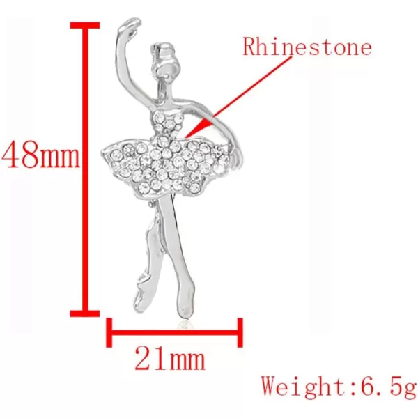 Rhinestone Ballet Dancer Brooches for Women Girls Fashion Crystal Silver Tone Alloy Dancing Ballerina Brooch Pins Elegant Dress Accessories Jewelry Wedding Birthday Christmas Valentines Day GiftsRhinestone Ballet Dancer Brooches for Women Girls Fashion Crystal Silver Tone Alloy Dancing Ballerina Brooch Pins Elegant Dress Accessories Jewelry Wedding Birthday Christmas Valentines Day Gifts