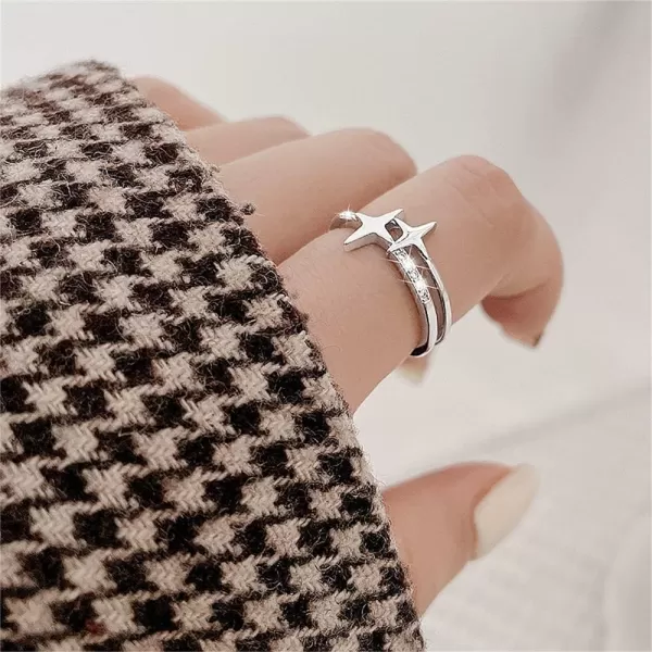 Star Constellation CZ Statement Ring for Women Girls Silvery Cubic Zirconia Layered Expandable Adjustable Open Band Finger Rings Comfort Fit Fashion Dainty Wedding Engagement Birthday Jewelry Gift for Girl FriendStar Constellation CZ Statement Ring for Women Girls Silvery Cubic Zirconia Layered Expandable Adjustable Open Band Finger Rings Comfort Fit Fashion Dainty Wedding Engagement Birthday Jewelry Gift for Girl Friend
