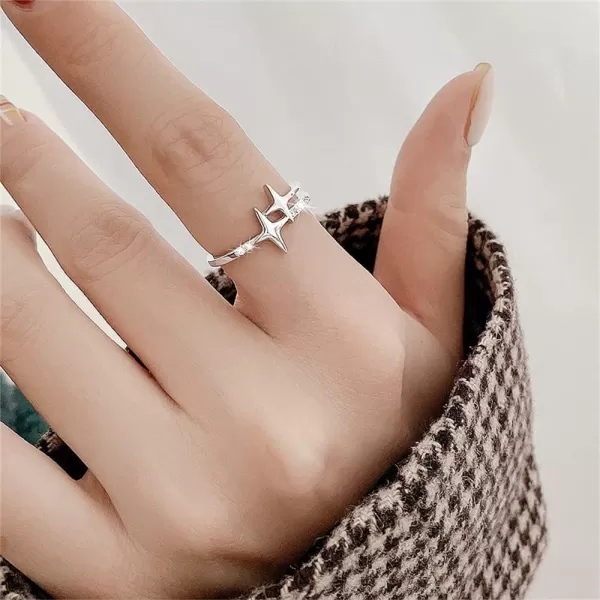 Star Constellation CZ Statement Ring for Women Girls Silvery Cubic Zirconia Layered Expandable Adjustable Open Band Finger Rings Comfort Fit Fashion Dainty Wedding Engagement Birthday Jewelry Gift for Girl FriendStar Constellation CZ Statement Ring for Women Girls Silvery Cubic Zirconia Layered Expandable Adjustable Open Band Finger Rings Comfort Fit Fashion Dainty Wedding Engagement Birthday Jewelry Gift for Girl Friend