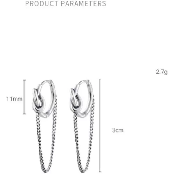 Vintage Chain Drop Love Knot Small Hoop Earrings for Women Girls Men 925 Sterling Silver Tassel Link Dangle Huggie Hoops Cuff Cartilage Tragus Daith Minimalist Fashion Personalized Punk Jewelry GiftsVintage Chain Drop Love Knot Small Hoop Earrings for Women Girls Men 925 Sterling Silver Tassel Link Dangle Huggie Hoops Cuff Cartilage Tragus Daith Minimalist Fashion Personalized Punk Jewelry Gifts