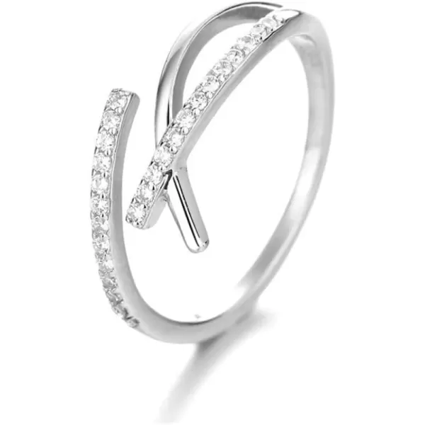 CZ Crossover Engagement Ring for Women Girls Cubic Zirconia Layered Geometrical Statement Adjustable Expandable Open Wrap Finger Rings Comfort Fit Fashion Simple Wedding Birthday Party Jewelry GiftCZ Crossover Engagement Ring for Women Girls Cubic Zirconia Layered Geometrical Statement Adjustable Expandable Open Wrap Finger Rings Comfort Fit Fashion Simple Wedding Birthday Party Jewelry Gift