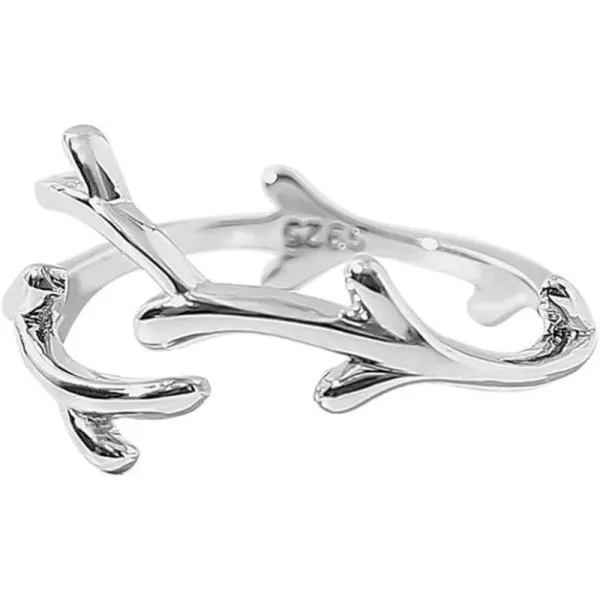 Dtja Bamboo S925 Sterling Silver Ring for Women Girls Vintage Leaf Tree Branch Expandable Open Finger Statement Stacking Rings Adjustable Fashion Christmas Thanksgiving Anniversary JewelryDtja Bamboo S925 Sterling Silver Ring for Women Girls Vintage Leaf Tree Branch Expandable Open Finger Statement Stacking Rings Adjustable Fashion Christmas Thanksgiving Anniversary Jewelry
