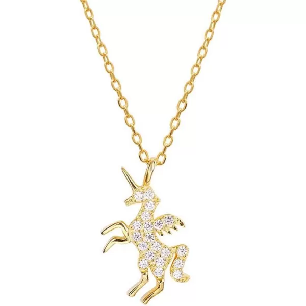 Dtja Crystal Unicorn Charm Pendant Necklace for Women Teen Girls S925 Sterling Silver Gold Plated Shiny CZ Diamond Love Cute Animal Personalized Hypoallergenic Fairy tale Jewelry GOD of Gifts for HerDtja Crystal Unicorn Charm Pendant Necklace for Women Teen Girls S925 Sterling Silver Gold Plated Shiny CZ Diamond Love Cute Animal Personalized Hypoallergenic Fairy tale Jewelry GOD of Gifts for Her