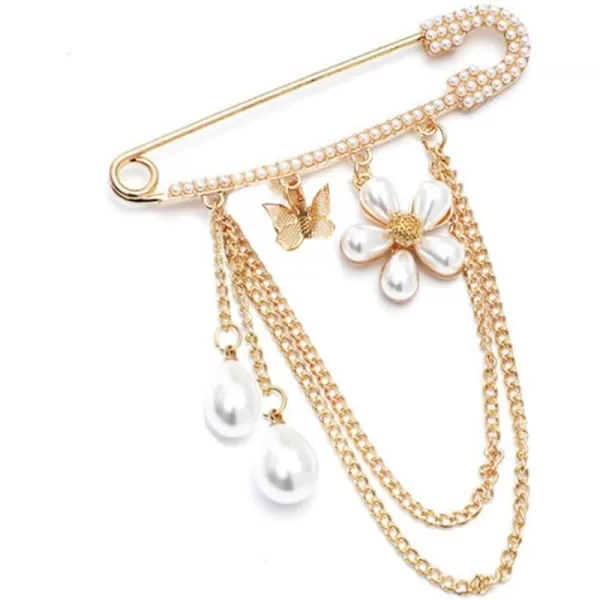 Elegant Shell Pearl Flower Butterfly Brooch Pin for Women Girls Gold Tone Vintage Teardrop Shaped Imitation Pearls Tassel Chain Drop Dangle Lapel Pins Sweater Shawl Dress Accessories Birthday Wedding Christmas Jewelry GiftElegant Shell Pearl Flower Butterfly Brooch Pin for Women Girls Gold Tone Vintage Teardrop Shaped Imitation Pearls Tassel Chain Drop Dangle Lapel Pins Sweater Shawl Dress Accessories Birthday Wedding Christmas Jewelry Gift