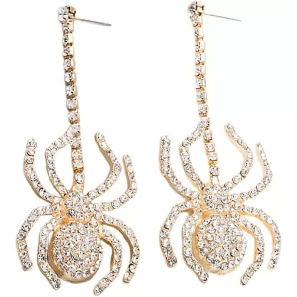 Long Spider Dangle Earrings for Women Girls Cubic Zirconia Black Animal Crystal Drop Dangling Stud Exaggerated Party Halloween Costume Jewelry GiftsLong Spider Dangle Earrings for Women Girls Cubic Zirconia Black Animal Crystal Drop Dangling Stud Exaggerated Party Halloween Costume Jewelry Gifts