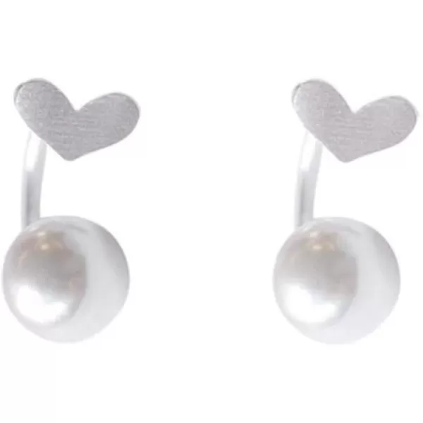 Love Heart Half Huggie Hoop Ear Jacket Cuff Stud Earrings for Women Girls 925 Sterling Silver Fashion Cartilage Faux Pearl Drop Dangling Curved Studs Nickel Free Wedding Brithday Christmas GiftsLove Heart Half Huggie Hoop Ear Jacket Cuff Stud Earrings for Women Girls 925 Sterling Silver Fashion Cartilage Faux Pearl Drop Dangling Curved Studs Nickel Free Wedding Brithday Christmas Gifts
