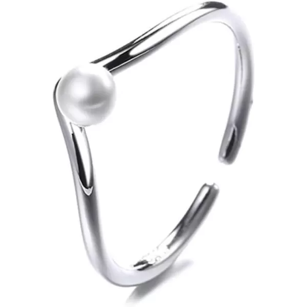 Shell Pearl Chevron Engagement Ring for Women Girls Silvery Dainty V Shaped Statement 4mm Imitation Pearl Ball Expandable Adjustable Open Wrap Finger Rings Comfort Fit Fashion Wedding Birthday Party Jewelry GiftShell Pearl Chevron Engagement Ring for Women Girls Silvery Dainty V Shaped Statement 4mm Imitation Pearl Ball Expandable Adjustable Open Wrap Finger Rings Comfort Fit Fashion Wedding Birthday Party Jewelry Gift