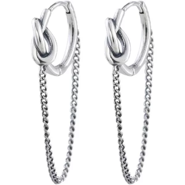 Vintage Chain Drop Love Knot Small Hoop Earrings for Women Girls Men 925 Sterling Silver Tassel Link Dangle Huggie Hoops Cuff Cartilage Tragus Daith Minimalist Fashion Personalized Punk Jewelry GiftsVintage Chain Drop Love Knot Small Hoop Earrings for Women Girls Men 925 Sterling Silver Tassel Link Dangle Huggie Hoops Cuff Cartilage Tragus Daith Minimalist Fashion Personalized Punk Jewelry Gifts
