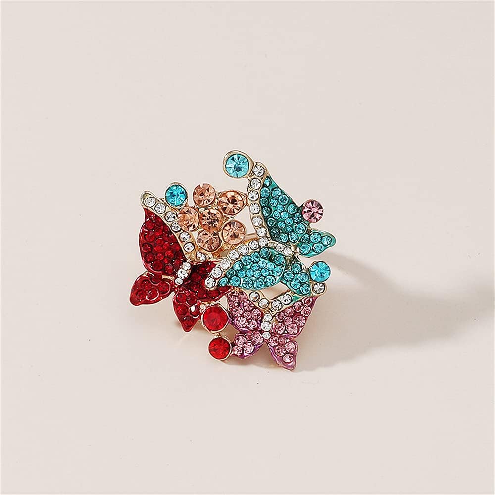 3 Crystal Butterfly Statement Ring for Women Girls Gold Plated Big Colorful CZ Butterflies Flower Finger Rings Size 7 Comfort Fit Delicate Elegant Jewelry Wedding Birthday Gifts for Mom Sister3 Crystal Butterfly Statement Ring for Women Girls Gold Plated Big Colorful CZ Butterflies Flower Finger Rings Size 7 Comfort Fit Delicate Elegant Jewelry Wedding Birthday Gifts for Mom Sister