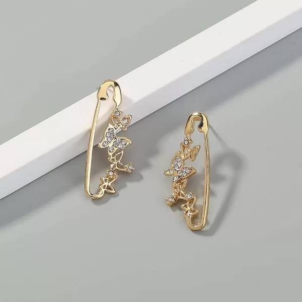 CZ Butterfly Safety Pin Dangle Earrings for Women Girls 925 Silver Post Pin Gold Plated Cubic Zirconia Crystal Butterflies Drop Dangling Stud Hypoallergenic Dainty Birthday Wedding AnniversaryCZ Butterfly Safety Pin Dangle Earrings for Women Girls 925 Silver Post Pin Gold Plated Cubic Zirconia Crystal Butterflies Drop Dangling Stud Hypoallergenic Dainty Birthday Wedding Anniversary